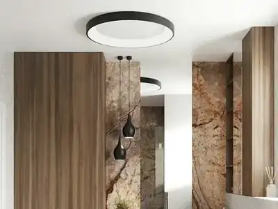 Bathroom with a ceiling light
