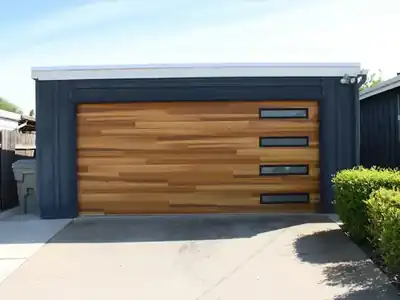 Modern garage door on a house