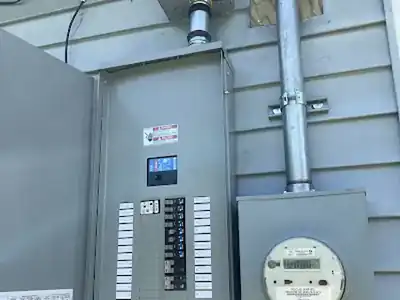 Main service panel next to the electric meter